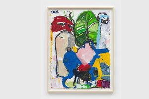 La plupart des oeuvres de l'artiste new-yorkais Eddie Martinez (né en 1977) présentées par la Timothy Taylor Gallery ont été vendus le premier jour de Frieze London. Ici une peinture sans titre réalisée en 2022.