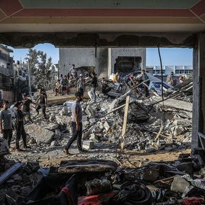 Des immeubles détruits à Rafah, dans le sud de la bande de Gaza, le 13 octobre 2023.