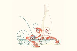 Le homard s'accompagne très bien d'un vin rouge, un côtes-du-rhône par exemple.