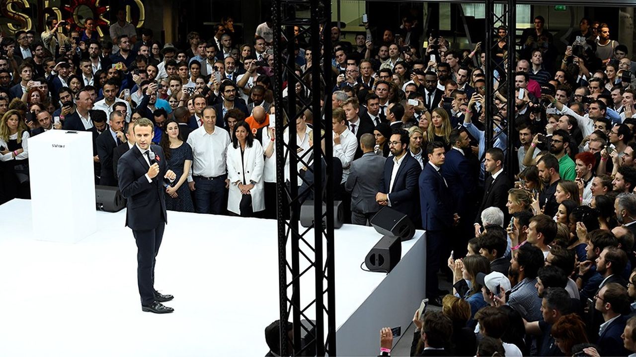 Emmanuel Macron, lors de l'inauguration de Station F, le 29 juin 2017.