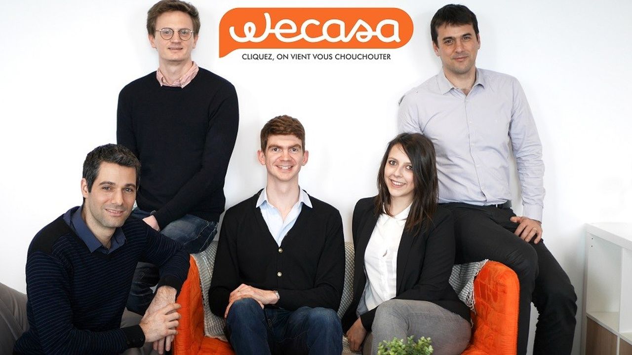 Fabien Nendaz, Julien Lestavel, Antoine Chatelain, Anne-Emilie Prévot et Pierre André (de gauche à droite) ont cofondé Wecasa en 2016.