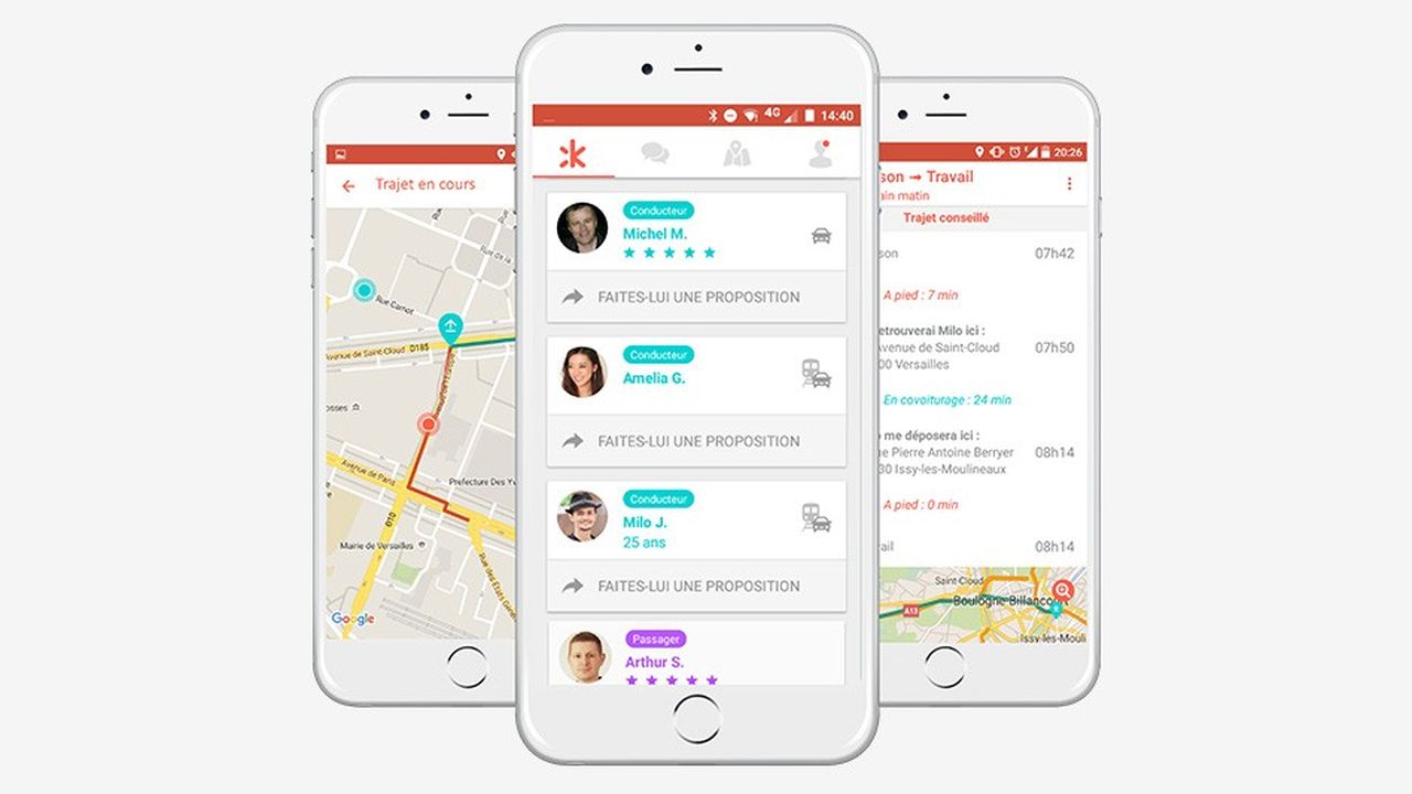 L'application mobile Karos, conçue pour le co-voiturage courte distance.