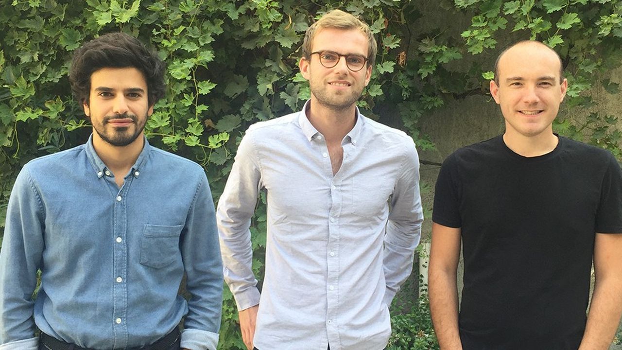 Les cofondateurs de Gleamer : Christian Allouche, président, Alexis Ducarouge, directeur scientifique, et Nicolas Cosme, directeur technique (de gauche à droite).