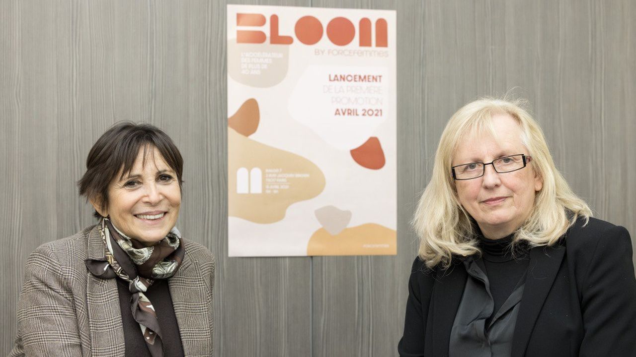 Véronique Morali, présidente de Force Femmes, et Patricia Le Bigot, dirigeante d'Alliance Morbihan Transport, qui fait partie de la première promotion de l'incubateur Bloom.
