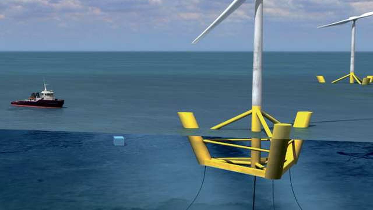 Une ferme de 6 éoliennes flottantes va être expérimentée au large de l'île de Groix. Cette nouvelle technologie pourrait donner naissance à une nouvelle filière de R&D.