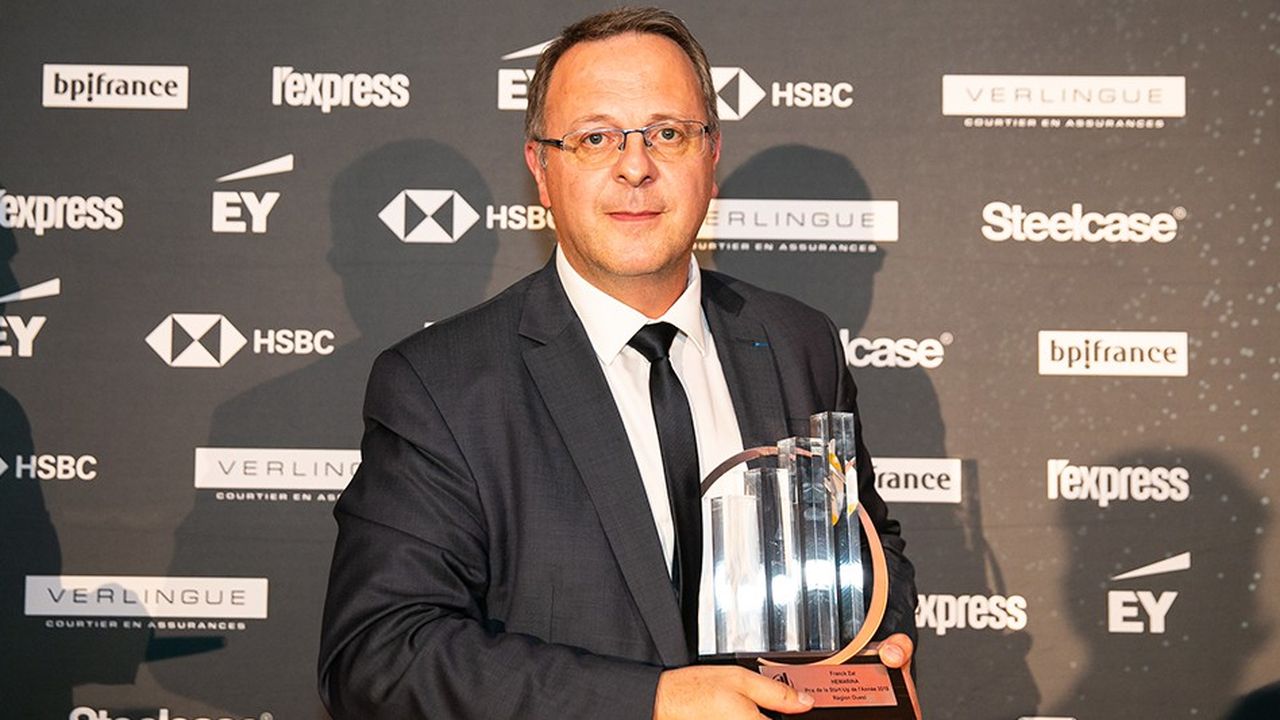 Franck Zal, président fondateur de Hemarina, reçoit le Prix de l'entrepreneur 2018 en région Grand Ouest dans la catégorie start-up.