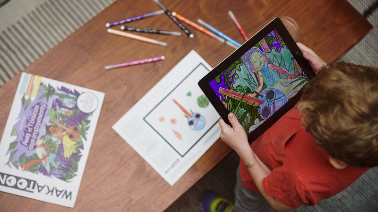La start-up Wakatoon permet aux enfants de transformer leurs coloriages sur papier en un dessin animé sur les écrans des tablettes ou des mobiles.