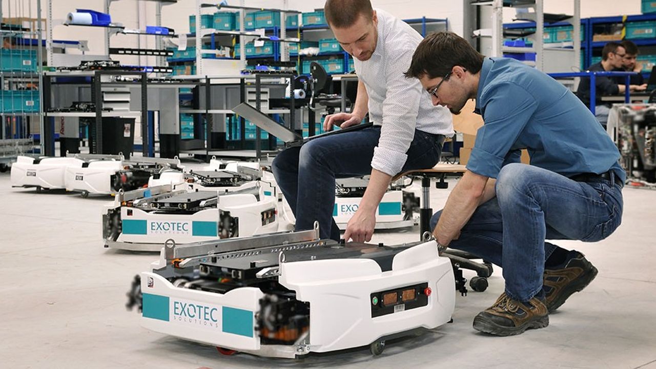 Les robots d'Exotec sont totalement autonomes. Ils équipent déjà les entrepôts de Cdiscount en France et devraient bientôt élargir leur parc à d'autres clients du Retail.