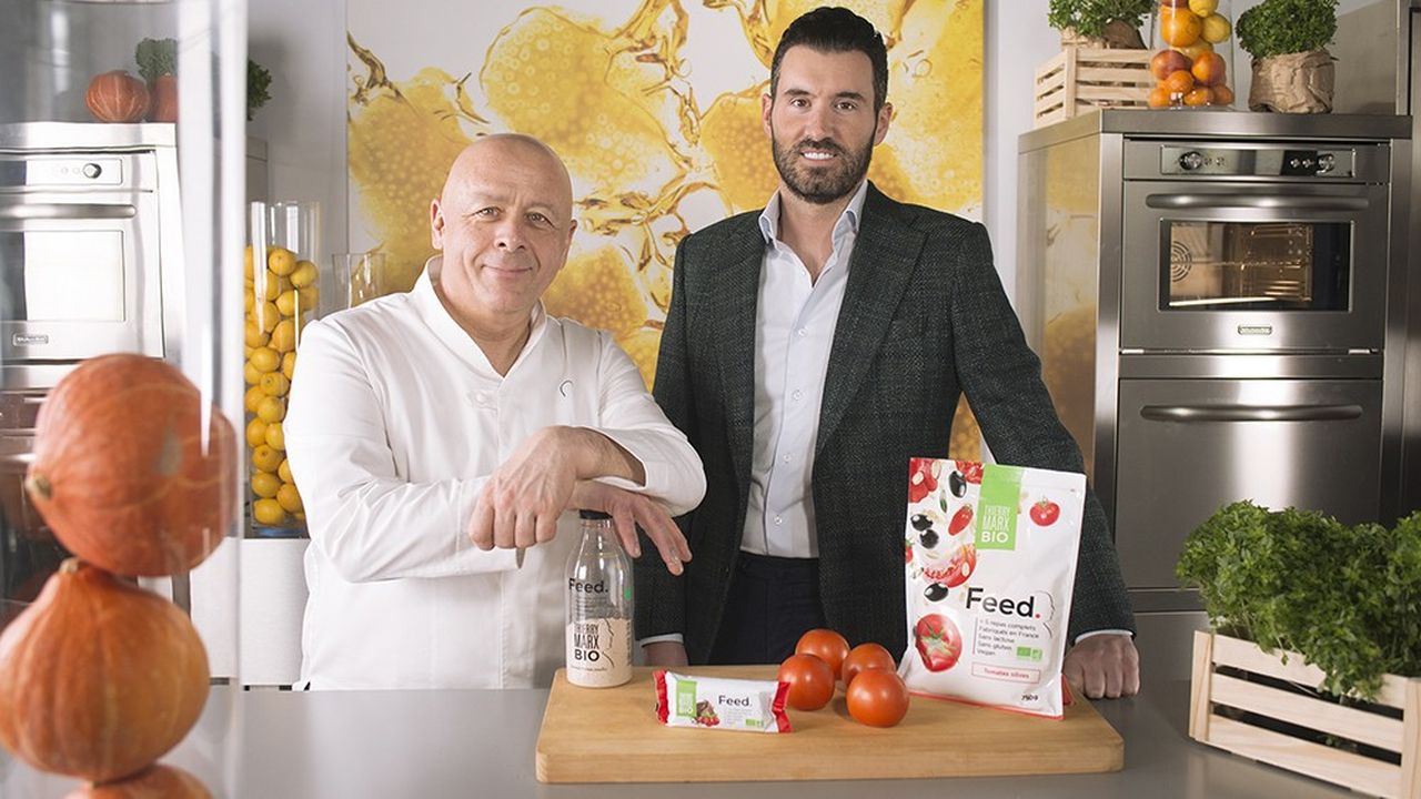 Anthony Bourbon (à droite) et le chef Thierry Marx ont développé une nouvelle gamme de produits pour Feed.
