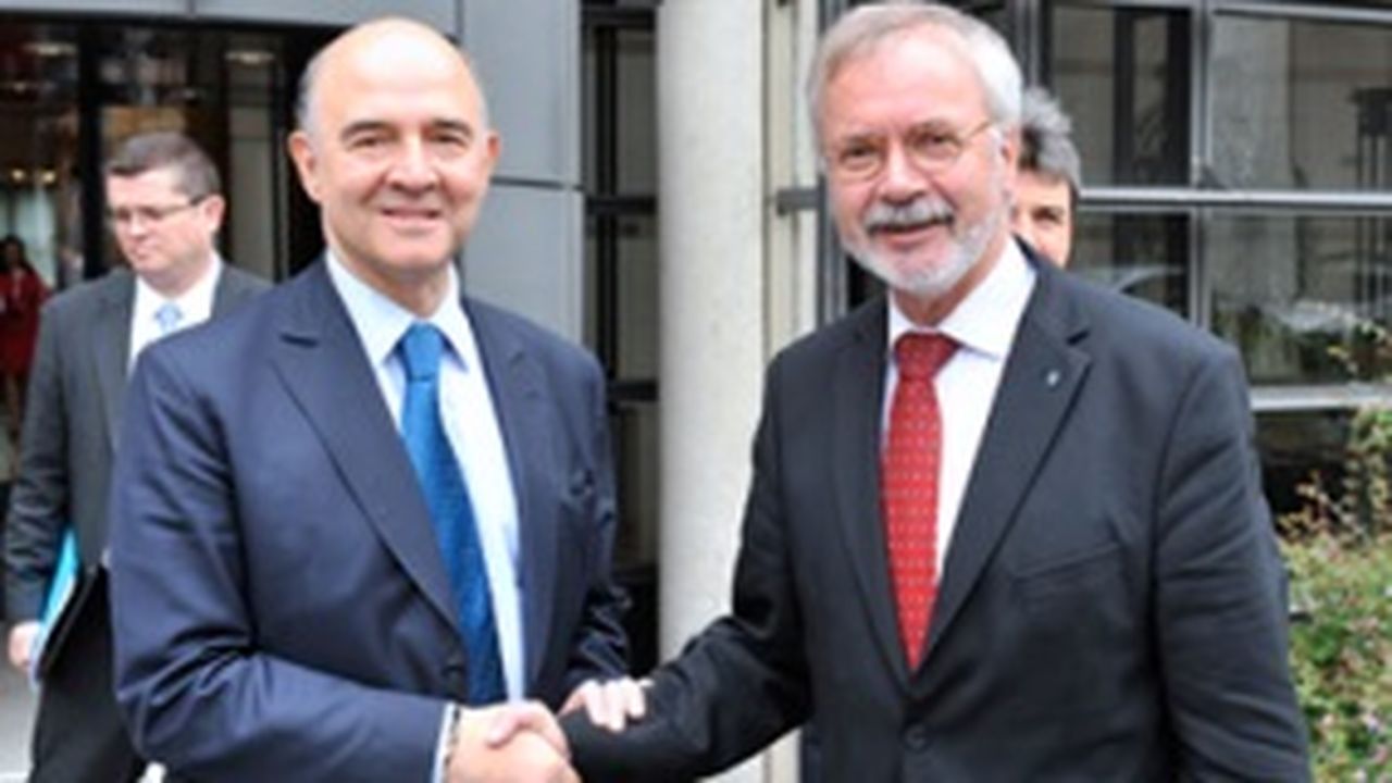 Pierre Moscovici et Werner Hoyer, président de la Banque européenne d'investissement
