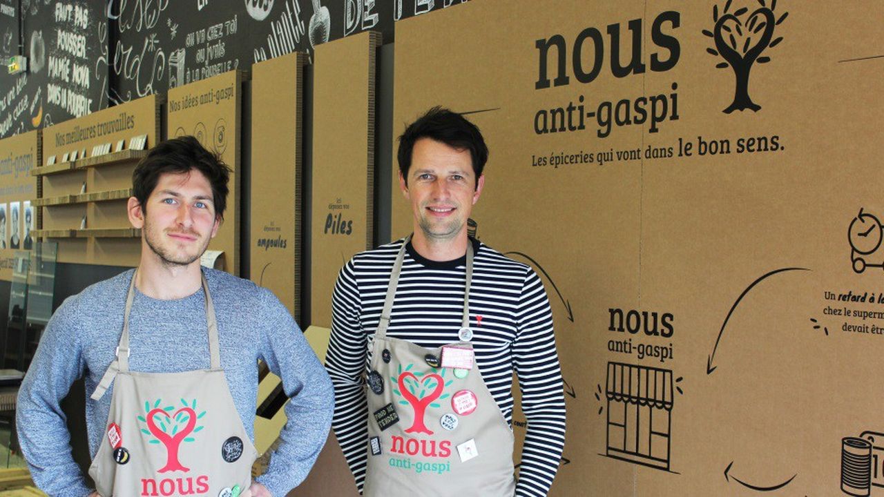 Charles Lottmann et Vincent Justin ont fondé les épiceries « anti-gaspi » Nous en Bretagne. Ils souhaitent développer leur enseigne en propre et en franchise dans le Grand Ouest.