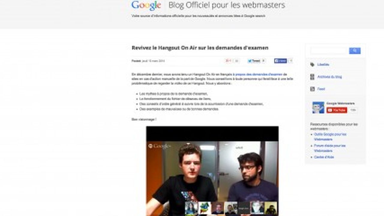 SEO : Google lance un blog en français