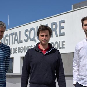 Antoine Lefebvre, président de Kermap, est entouré de ses cofondateurs Thomas Corpetti et Nicolas Beaugendre.