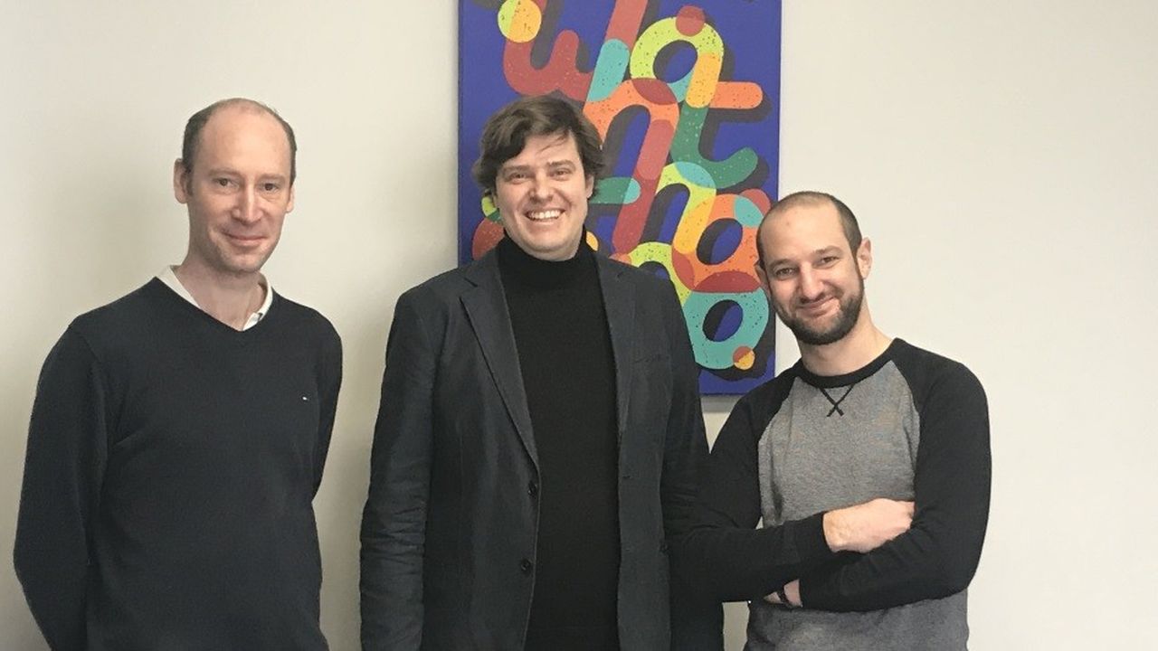 De gauche à droite : Antoine Ruff (CTO), Lionel Avot (CEO) et Frank Grunwald (COO), de Peer2Me.