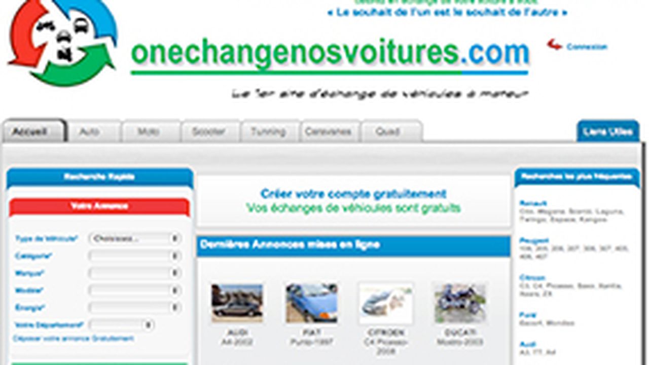 Onechangenosvoitures.com  : Du troc de voitures sur le web