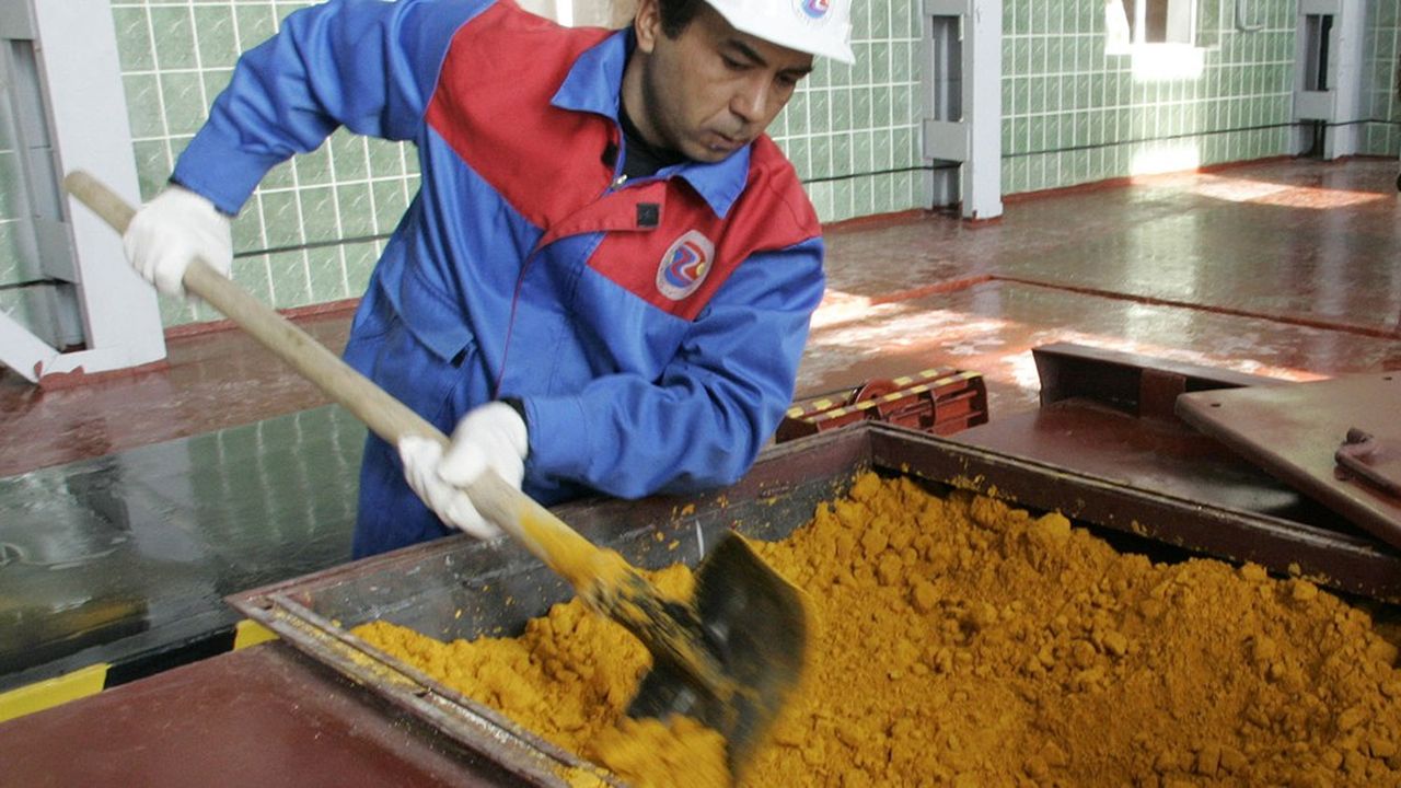 Oxyde d'uranium extrait d'une mine au sud du Kazakhstan.
