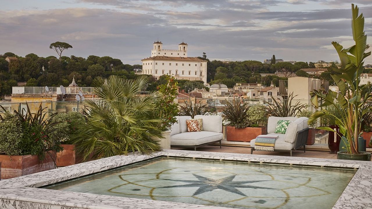 Le rooftop du «Bulgari Roma», le dernier des «Bulgari Hotels & Resorts», ouvert en association avec le groupe Marriot.
