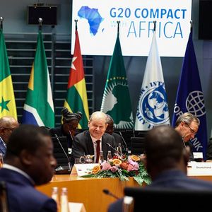 Le chancelier Olaf Scholz lors de la conférence « Compact with Africa », à Berlin le 20 novembre dernier.