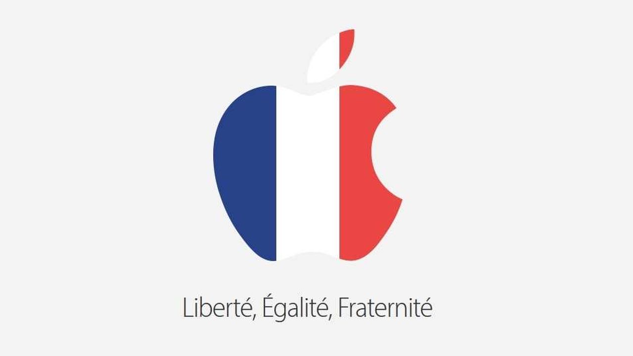 Chez Apple, la célèbre pomme croquée a revêtu les couleurs françaises et arboré la devise « Liberté, Egalité, Fraternité », en hommage aux victimes des attentats de Paris.