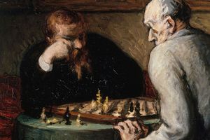 Honoré Daumier, « Joueurs d'échecs » (vers 1863).