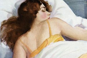 «Woman Sleeping on White Sheets», 1926 , école américaine.