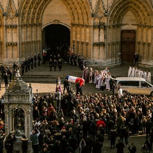 La cérémonie funéraire de Gérard Collomb à la cathédrale Saint-Jean de Lyon, le 29 novembre 2023.