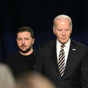 Volodymyr Zelensky et Joe Biden lors d'une conférence de presse à la Maison Blanche le 12 décembre 2023.