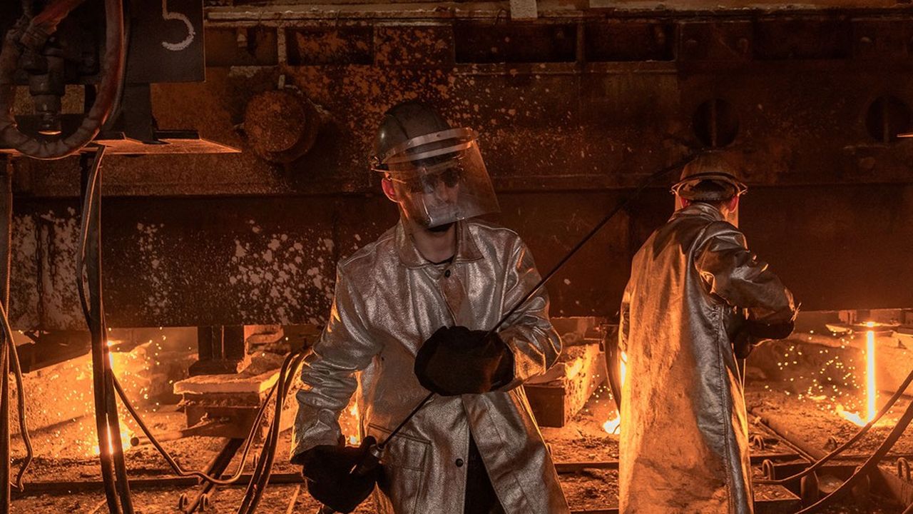 Usine sidérurgique d'ArcelorMittal dans le Sud de l'Ukraine. Avant la guerre, l'Ukraine se classait au huitième rang mondial des pays producteurs de fer et d'acier et au troisième rang des pays exportateurs.