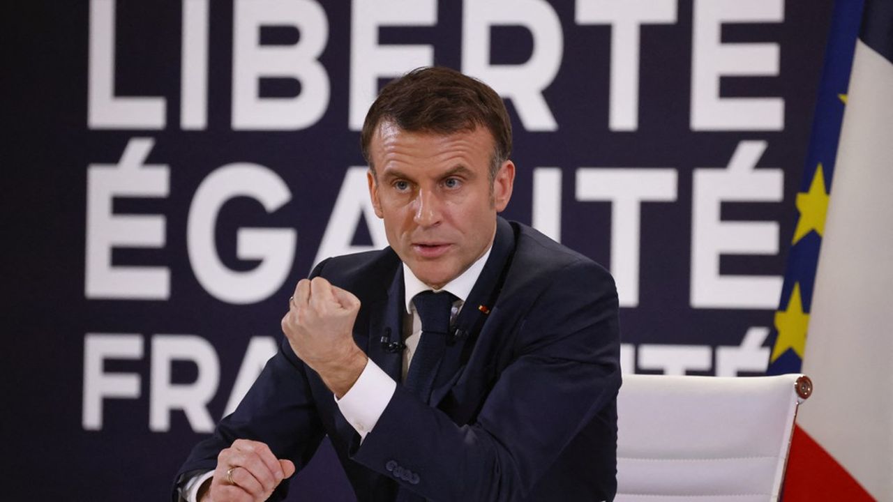 Emmanuel Macron lors de sa conférence de presse, le 16 janvier.