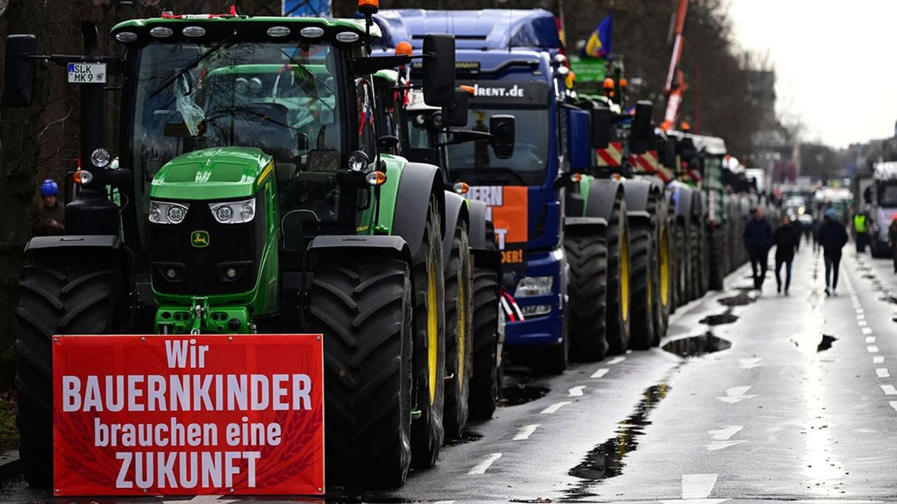 Manifestation d'agriculteurs allemands, le 15 janvier dernier à Berlin.