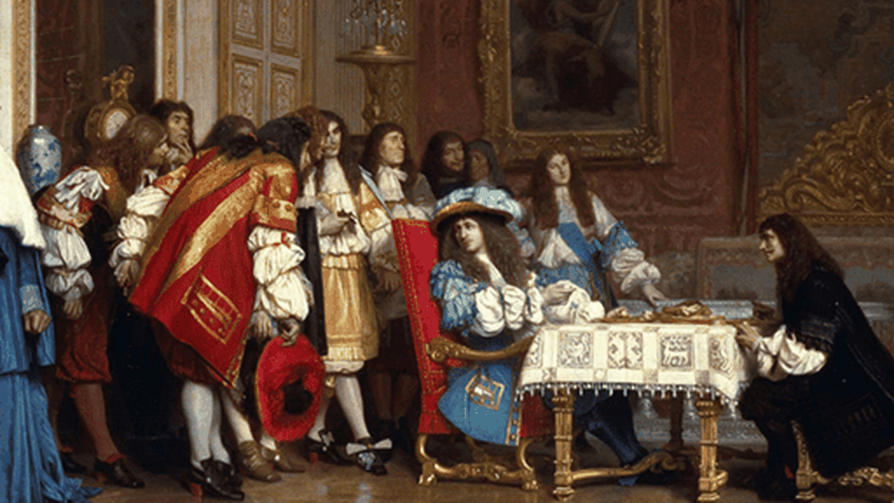 Jean-Le%CC%81on_Ge%CC%81ro%CC%82me_-_Louis_XIV_and_Moliere-min.png