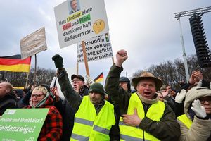 Les agriculteurs allemands protestent contre la réduction des subventions fiscales à Berlin, en Allemagne.