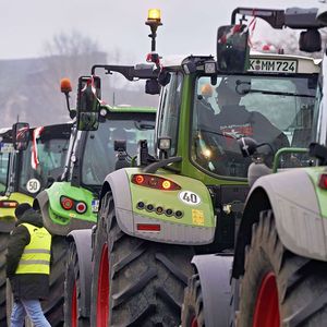 Manifestation d'agriculteurs à Hanovre, en Allemagne, le 11 janvier 2024.