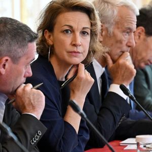 Lors d'une réunion des partenaires sociaux avec Elisabeth Borne à Matignon, le 12 juillet 2023.