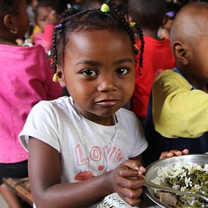 A l'école de l'Ile aux enfants à Madagascar, après la création d'une cantine, des jardins potagers ont été plantés à proximité.