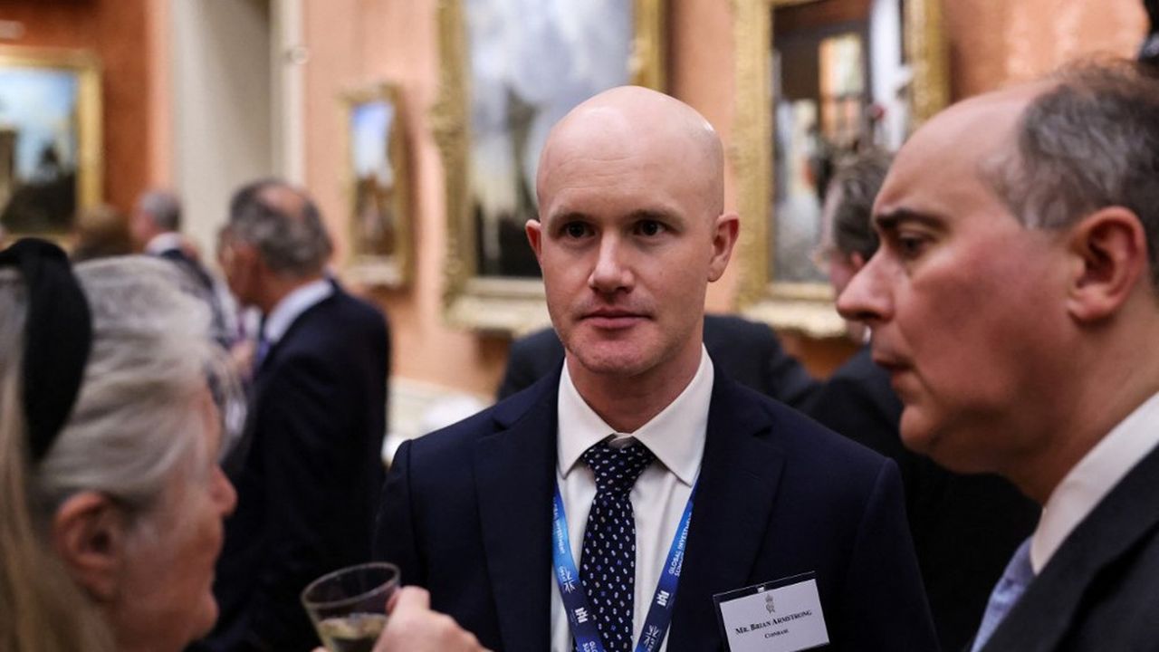 Le dirigeant de Coinbase Brian Armstrong lors d'une réception à Buckingham Palace, à Londres, le 27 novembre 2023.