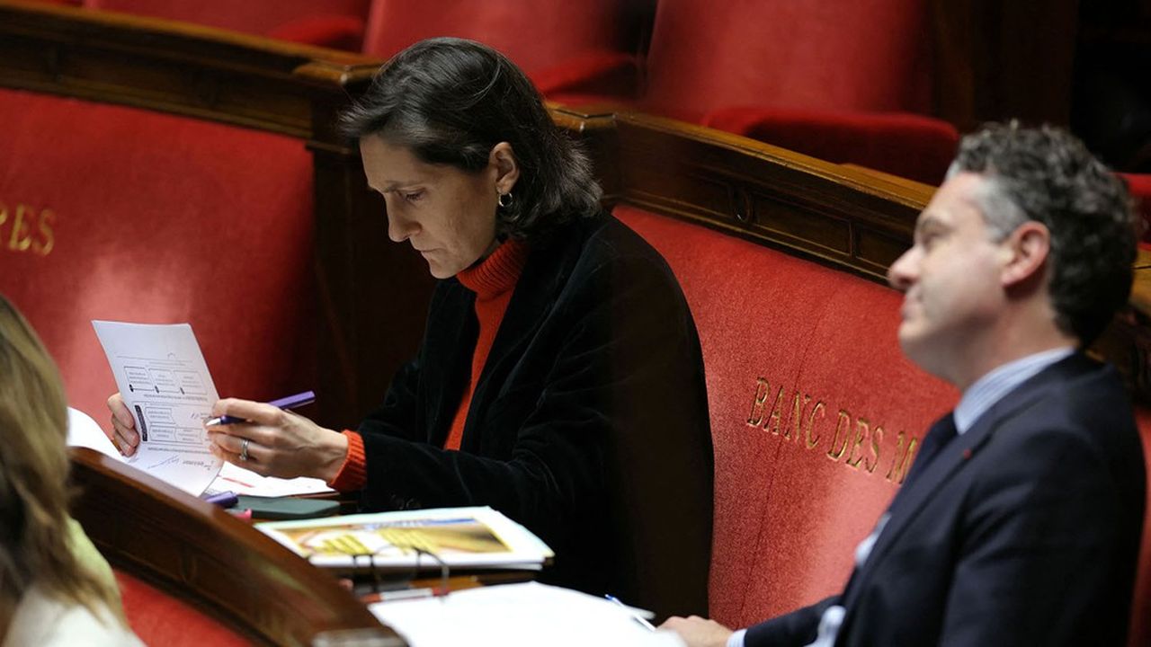 La ministre de l'Education nationale, Amélie Oudéa-Castéra, à l'Assemblée.