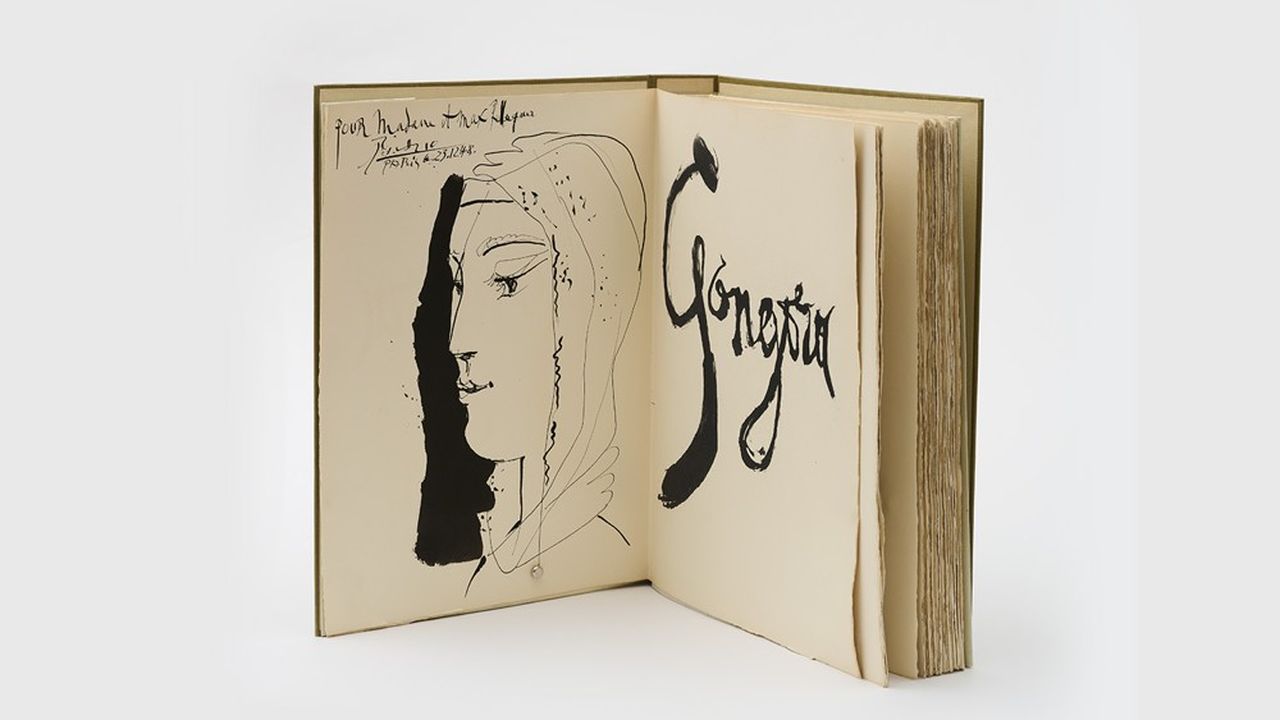 Exemplaire de « Les Grands Peintres modernes et le livre » (1948, in-folio), 20 poèmes de Luis de Gongora y Argote (1561-1627), dédicacé par Pablo Picasso et ornés de 20 hors-texte du peintre. Estimation : entre 50.000 et 70.000 euros.