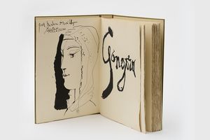 Exemplaire de « Les Grands Peintres modernes et le livre » (1948, in-folio), 20 poèmes de Luis de Gongora y Argote (1561-1627), dédicacé par Pablo Picasso et ornés de 20 hors-texte du peintre. Estimation : entre 50.000 et 70.000 euros.