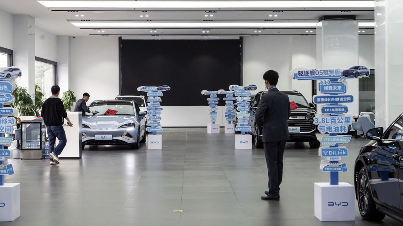 Showroom du constructeur automobile BYD à Shenzhen.
