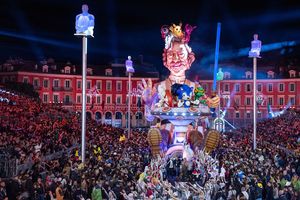 Cérémonie d'ouverture du Carnaval de Nice le 17 février 2024.