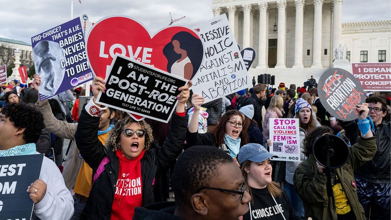 La manifestation des anti-avortement pendant la « March for Life » de début 2023, à Washington.