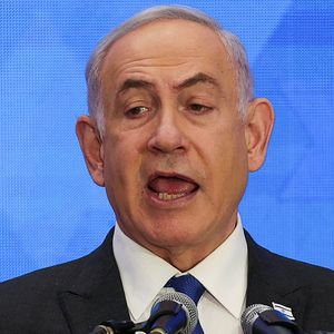 Le Premier ministre israélien, Benyamin Netanyahou, devant les représentants des organisations juives américaines, le 18 février 2024 à Jérusalem.