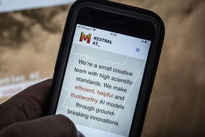Le site Internet de l'entreprise Mistral AI, start-up française d'intelligence artificielle.