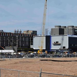 Le chantier de construction de l'usine de semi-conducteurs de TSMC en Arizona. 
