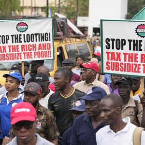 Manifestation de travailleurs nigérians à Lagos le 27 février dernier.