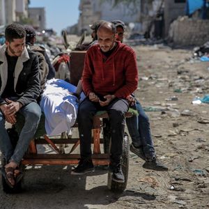 Corps d'un Palestinien tué le 29 février à Gaza City.