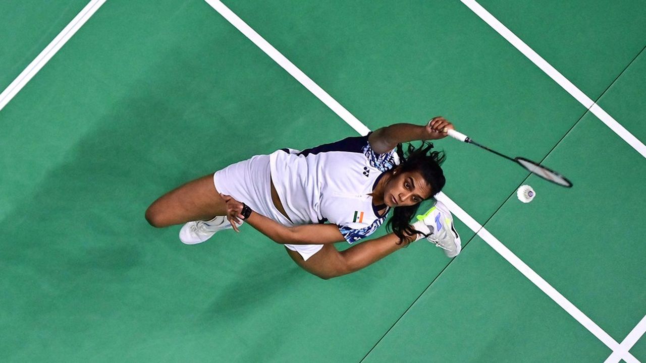 L'indienne Pusarla Venkata Sindhu lors du tournoi de badminton Thomas and Uber Cup à Bangkok, le 12 mai 2022.