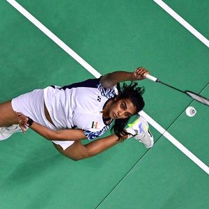 L'indienne Pusarla Venkata Sindhu lors du tournoi de badminton Thomas and Uber Cup à Bangkok, le 12 mai 2022.