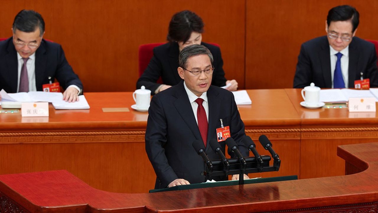 Le Premier ministre, Li Qiang, ouvre la session annuelle du Parlement, mardi.